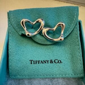 Tiffany silver Elsa Peretti Open Heart earrings